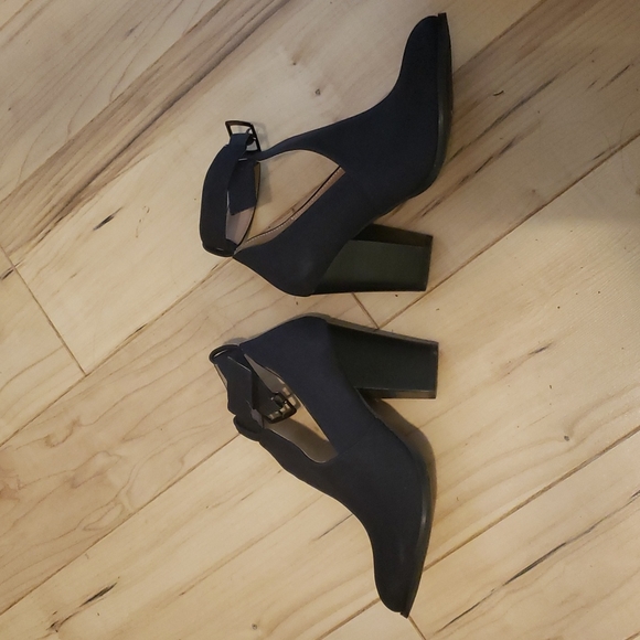 Shoes Navy Blue Heeled Boots 6 - Picture 4 of 4